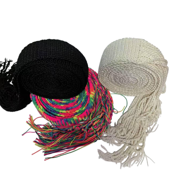 Factory Wholesale Handmade Blank Reyon Silk Gartel Strings, Gartel Ritual Belt, Hand Crochet Gartelused, Sprang Silk Gartels