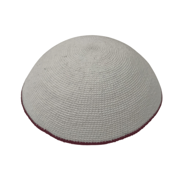Customizable Design Handcrafted 100% Cotton DMC Thin Thread Knitted Kippah