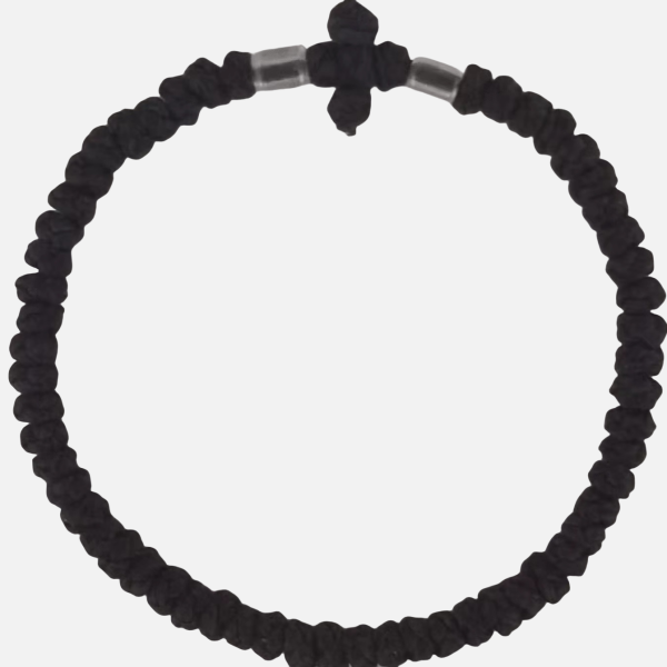 Factory Custom Orthodox Prayer Rope Bracelet for Kids, Brojanica, Komboskini, Chotki, Thin Waxed Thread Prayer Rope Bracelets black and Transparent beads