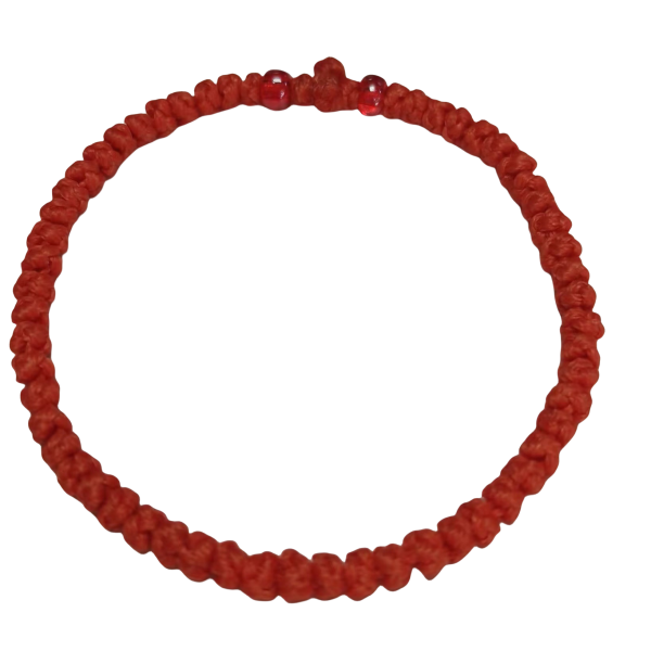 Factory Custom Orthodox Prayer Rope Bracelet for Kids, Brojanica, Komboskini, Chotki, Thin Waxed Thread Prayer Rope Bracelets red and red beads
