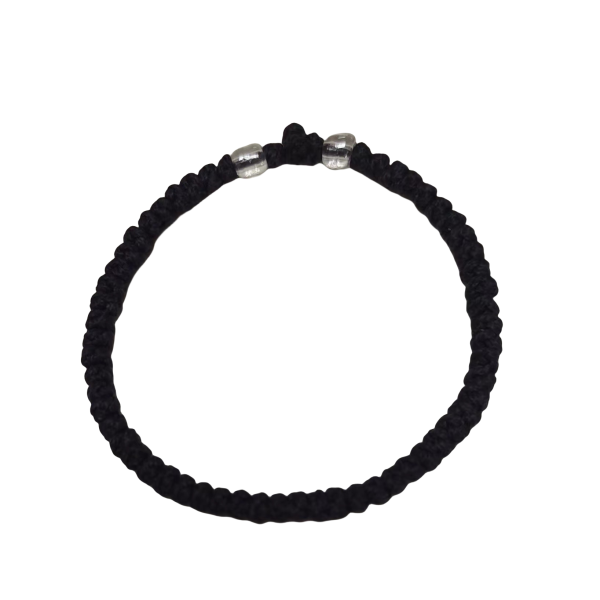 Factory Custom Orthodox Prayer Rope Bracelet for Kids, Brojanica, Komboskini, Chotki, Thin Waxed Thread Prayer Rope Bracelets black and lucency beads
