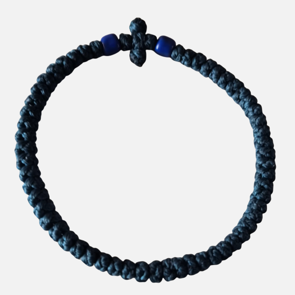 Factory Custom Orthodox Prayer Rope Bracelet for Kids, Brojanica, Komboskini, Chotki, Thin Waxed Thread Prayer Rope Bracelets Blue and royalblue beads