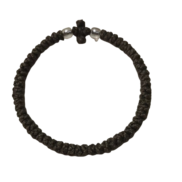 Factory Custom Orthodox Prayer Rope Bracelet for Kids, Brojanica, Komboskini, Chotki, Thin Waxed Thread Prayer Rope Bracelets fruit black color and  lucency beads