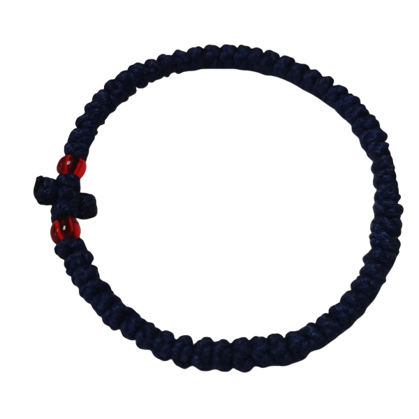 Factory Custom Orthodox Prayer Rope Bracelet for Kids, Brojanica, Komboskini, Chotki, Thin Waxed Thread Prayer Rope Bracelets fruit black color and red beads