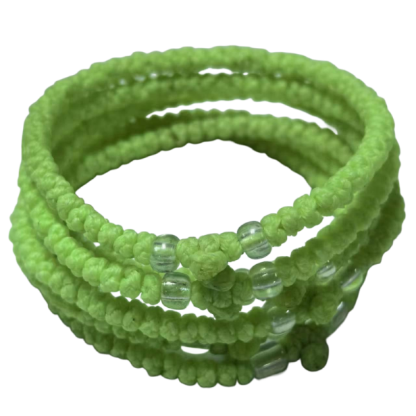 The best Russian Greek wax rope Komboskini bracelet, Orthodox prayer rope Chotki Komboskini knot bracelet green color and clear beads
