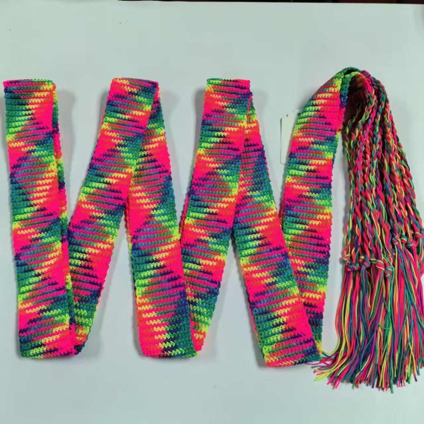 Factory Wholesale Handmade Blank Reyon Silk Gartel Strings, Gartel Ritual Belt, Hand Crochet Gartelused, Sprang Silk Gartels