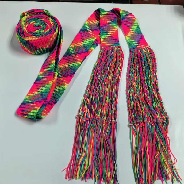 Factory Wholesale Handmade Blank Reyon Silk Gartel Strings, Gartel Ritual Belt, Hand Crochet Gartelused, Sprang Silk Gartels