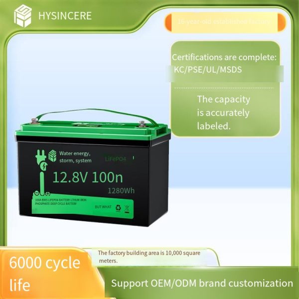 12.8V lead-acid battery converted to lithium battery, 100Ah, iron phosphate battery, for RV sightseeing vehicles and photovoltaic energy storage. Minimum order quantity: 20 pieces.