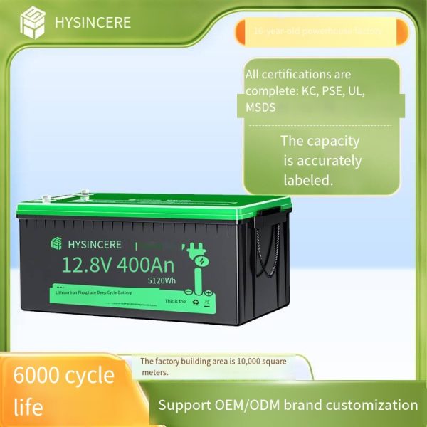 12.8V 400Ah lead-acid battery replaced by lithium battery with lithium iron phosphate cathode. Suitable for RVs, ships, and solar power storage. Comes with Bluetooth function. Minimum order quantity: 20 pieces.