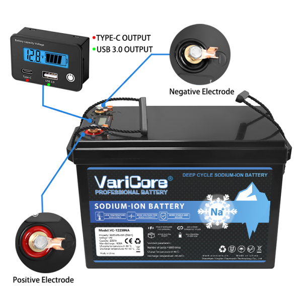 Varicose vein sodium-ion battery 12v 230Ah Grade a,suitable for ships, golf carts,recreational vehicles,and low-temperature