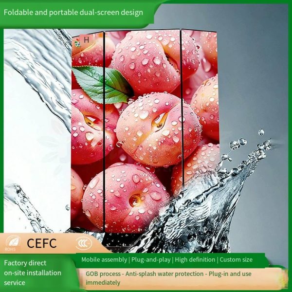 Cross-border led poster screen p1.86 electronic display screen floor-standing double-sided advertising folding Display screen